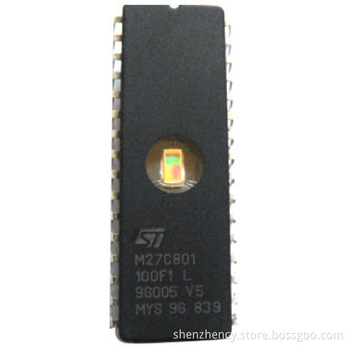 Chipsets, M27C801-100F1, IC EPROM UV 8MBIT 100NS 32CDIP
